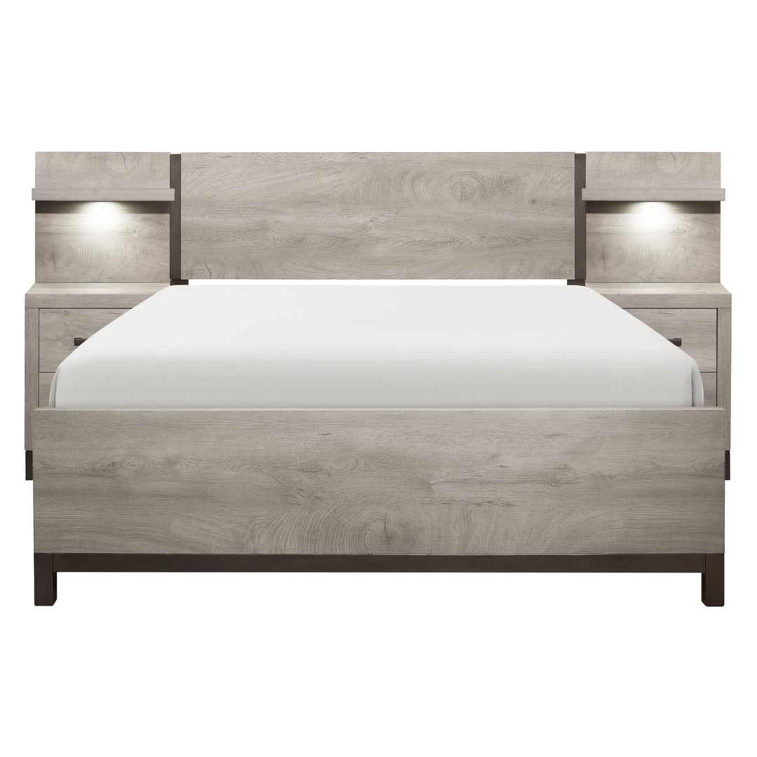 Zephyr The Gray 5pc Set Eastern King Wall Bed (EKB+2NS+2NS-P)