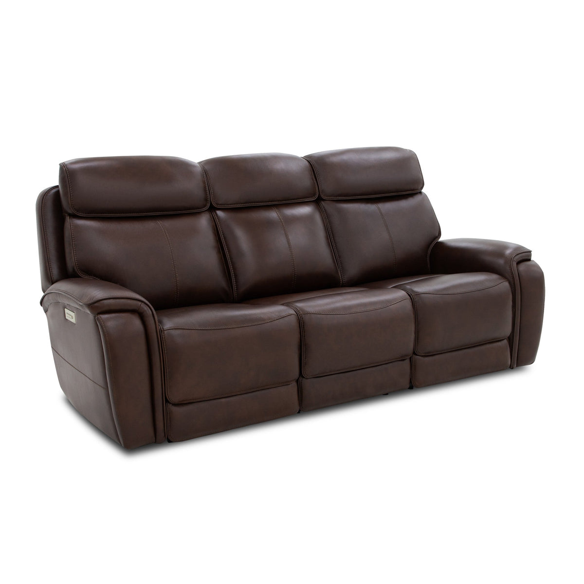 Walker Leather Power Reclining Sofa with Console, Power Headrest & Lumbar