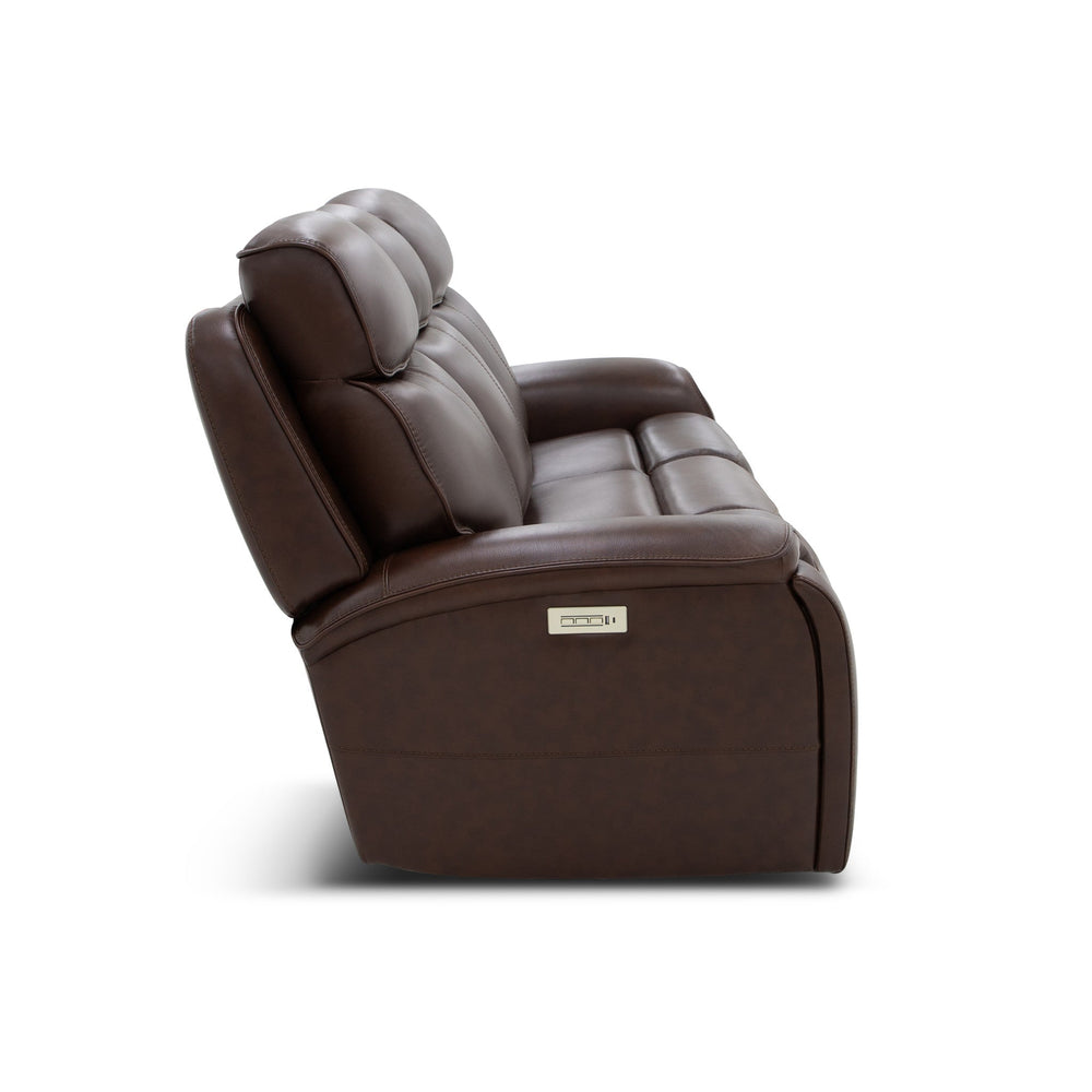 Walker Leather Power Reclining Sofa with Console, Power Headrest & Lumbar