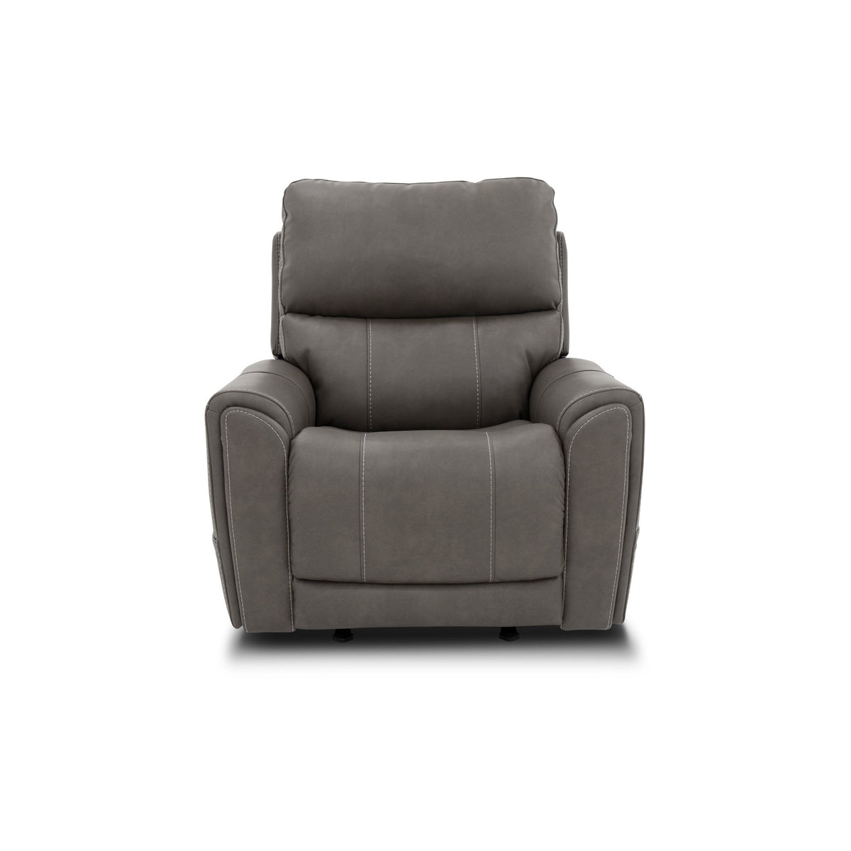 Carter Fabric Power Rocking Recliner with Power Headrest, Lumbar, Heat & Massage in Smoke