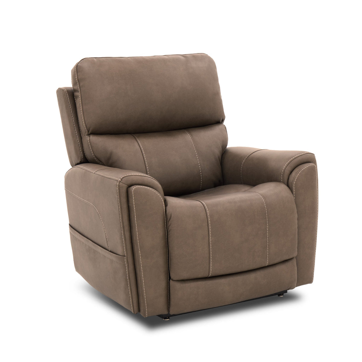 Carter Fabric Power Rocking Recliner with Power Headrest, Lumbar, Heat & Massage in Cappuccino