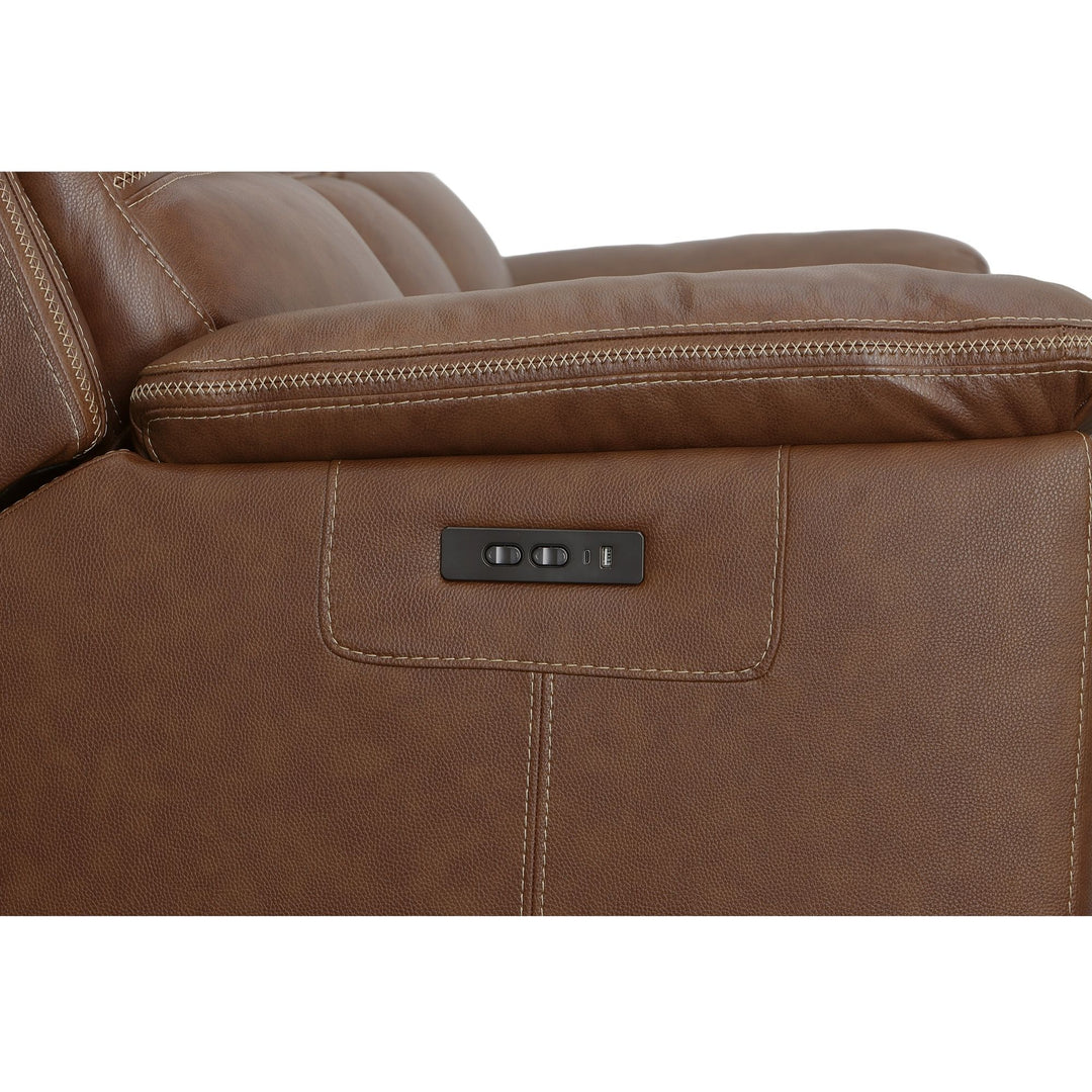 Flexsteel 1759-62PH-20272 Jackson  Power Reclining Sofa With Power Headrests  Whiskey