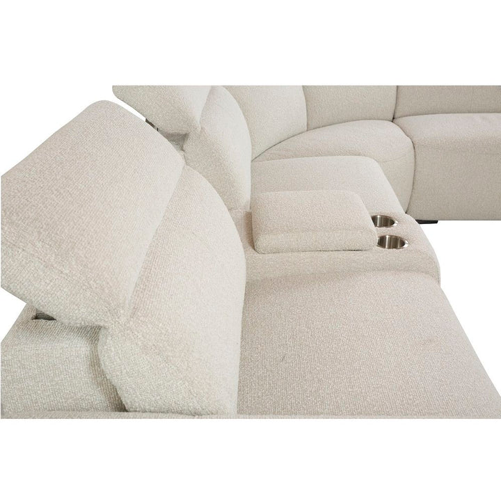 Dayana - Power Motion Sectional Sofa - Beige Boucle