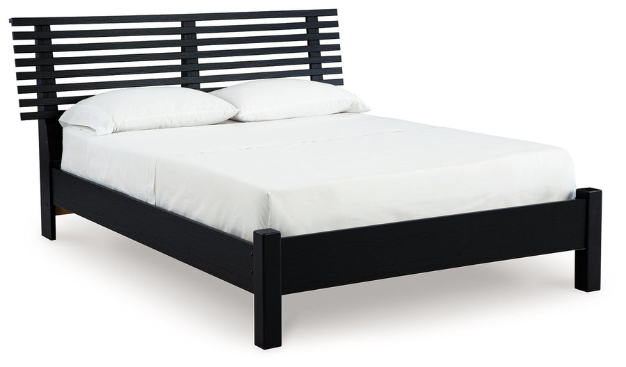 Danziar - Queen Slat Panel Bed With Low Footboard - Black by Ashley Furniture product image