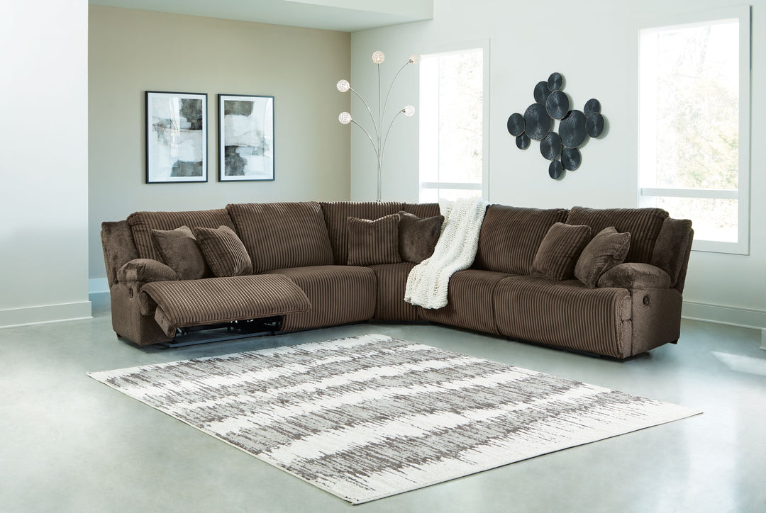 Top Tier - 5-Piece Reclining Sectional - Chocolate by Ashley Furniture product image