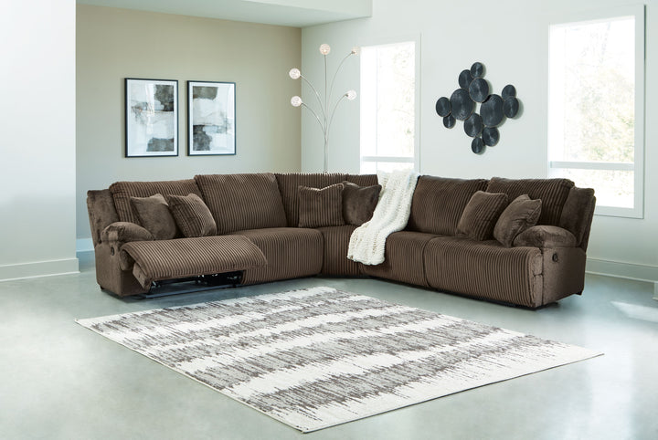 Top Tier - 5-Piece Reclining Sectional - Chocolate by Ashley Furniture product image