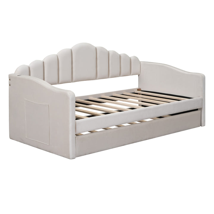 twin-size-velvet-upholstered-daybed-with-trundle-usb-charging-ports-beige-or-pink