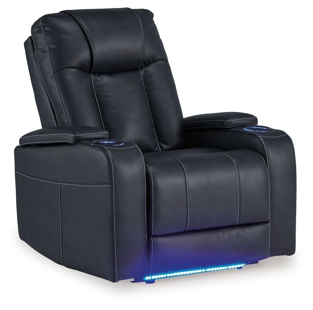 Feazada - Power Recliner With Adj Headrest - Sapphire