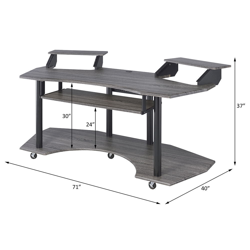Eleazar - 71" Music Studio Desk - Black Oak