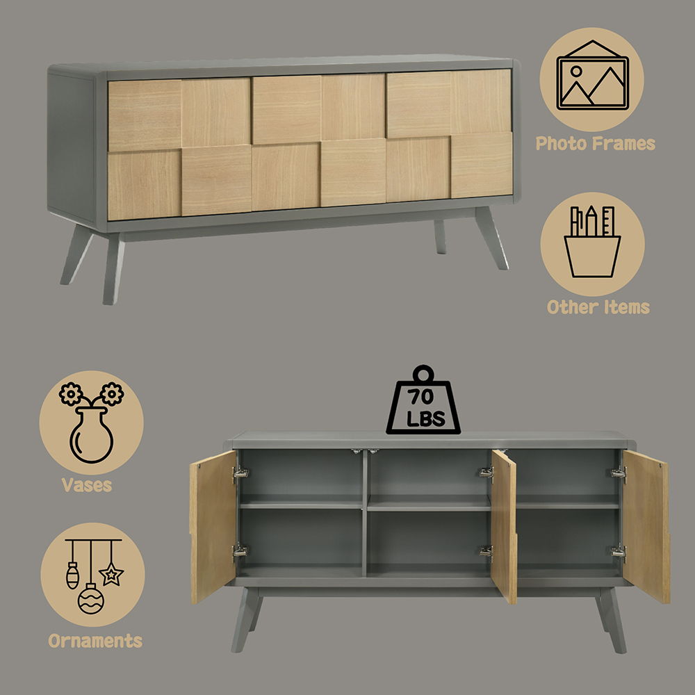 Blayde - Server - Light Gray & Natural