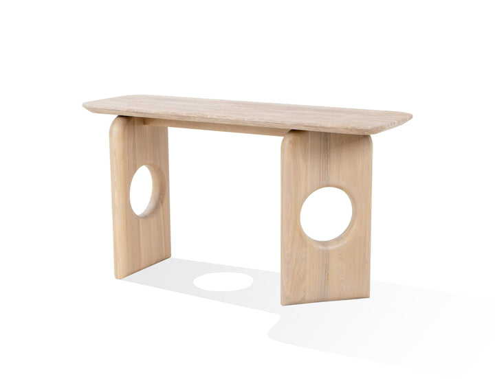 Osaka - Modern Faux Marble  Natural Ash Console Table