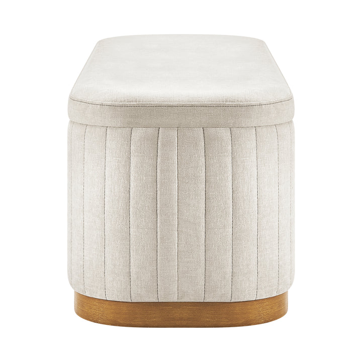 Clinton Chenille Storage Bench - Seneca Beige - view 5