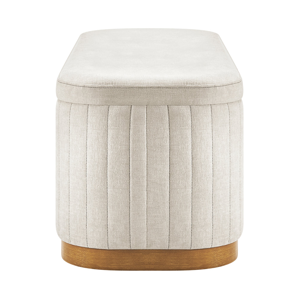 Clinton Chenille Storage Bench - Seneca Beige - view 5
