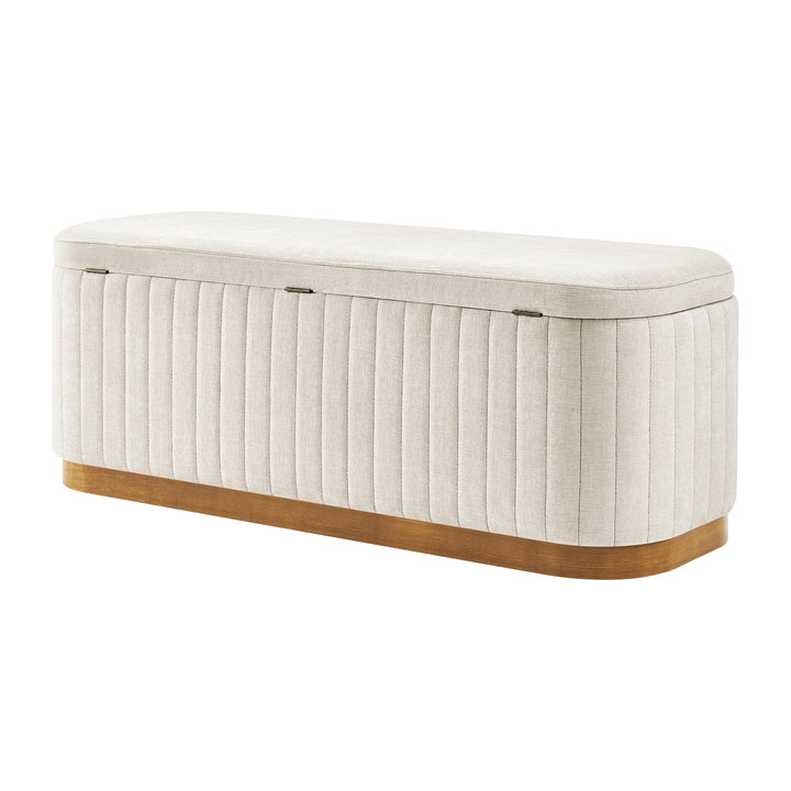 Clinton Chenille Storage Bench - Seneca Beige - view 7