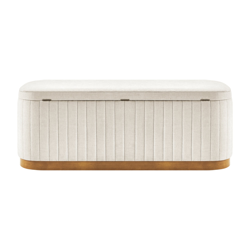 Clinton Chenille Storage Bench - Seneca Beige - view 6