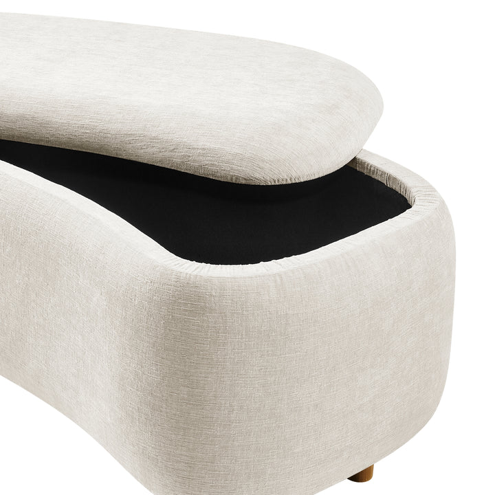 Leony Chenille Storage Bench - Seneca Beige - view 10