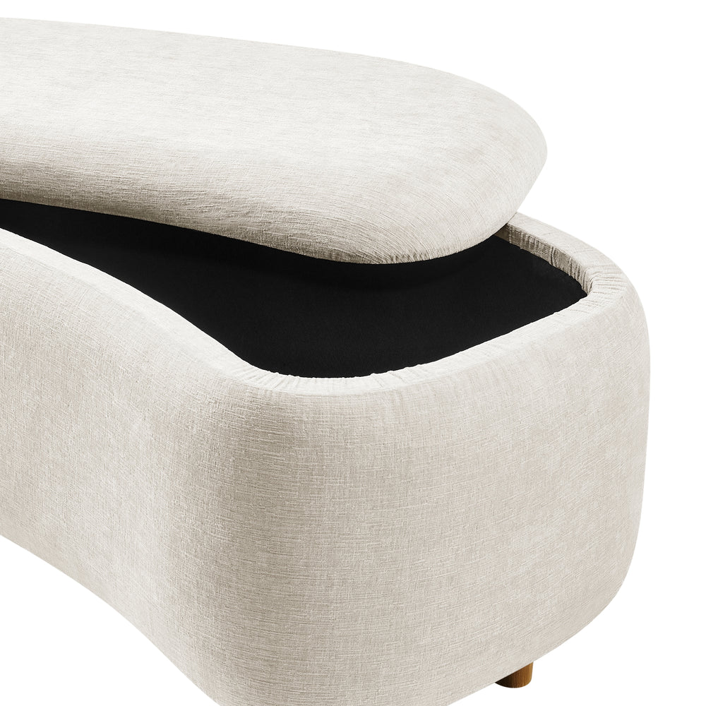 Leony Chenille Storage Bench - Seneca Beige - view 10