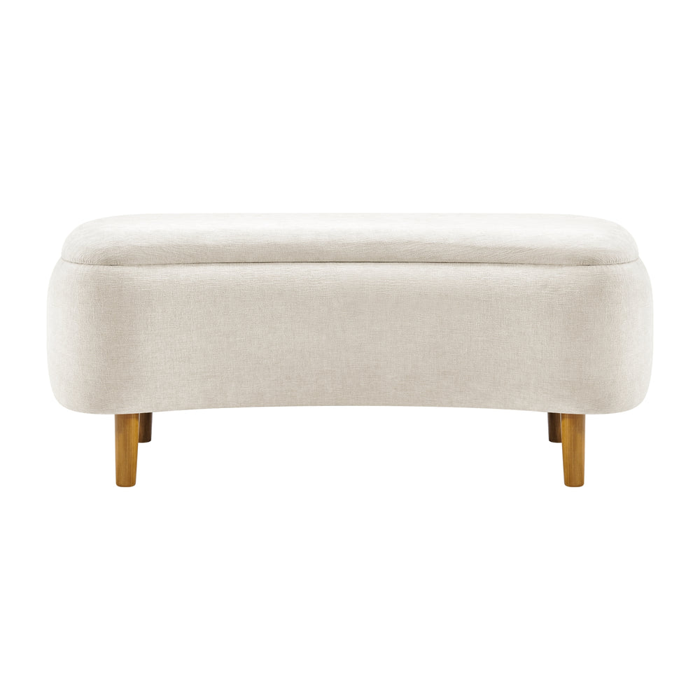 Leony Chenille Storage Bench - Seneca Beige - view 4