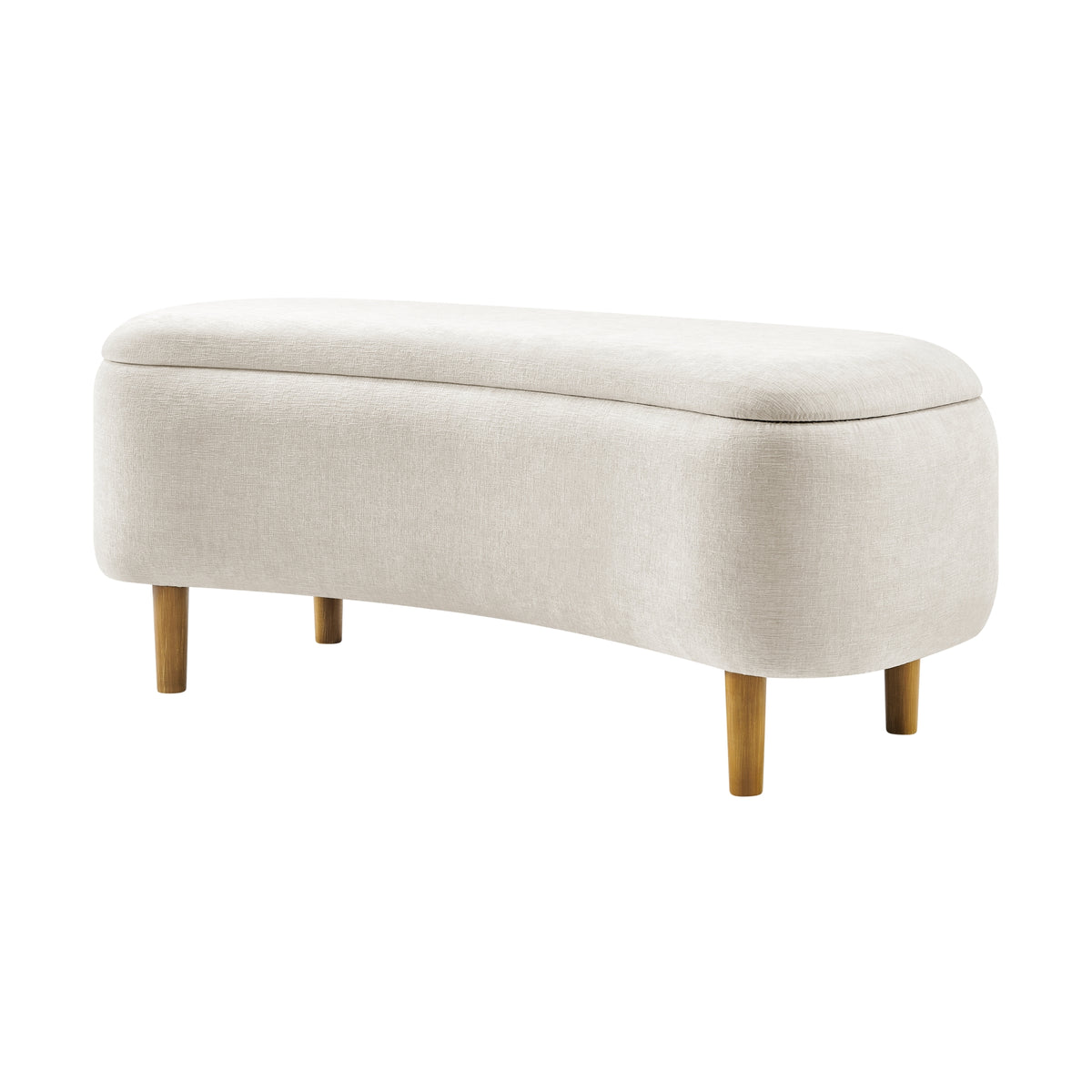 Leony Chenille Storage Bench - Seneca Beige