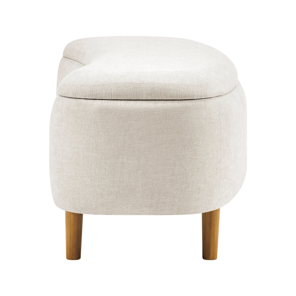 Leony Chenille Storage Bench - Seneca Beige - view 5