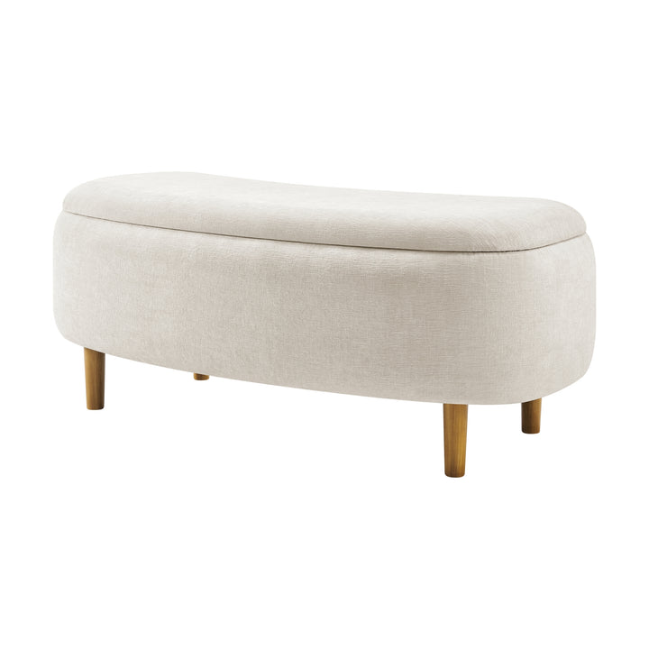 Leony Chenille Storage Bench - Seneca Beige - view 7
