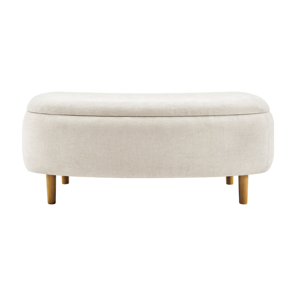 Leony Chenille Storage Bench - Seneca Beige - view 6