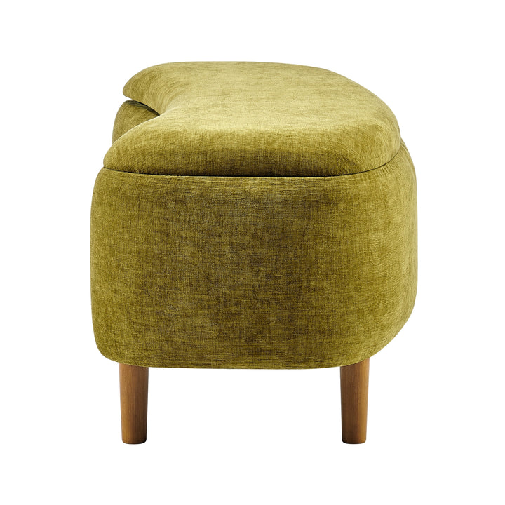 Leony Chenille Storage Bench - Seneca Olive - view 5