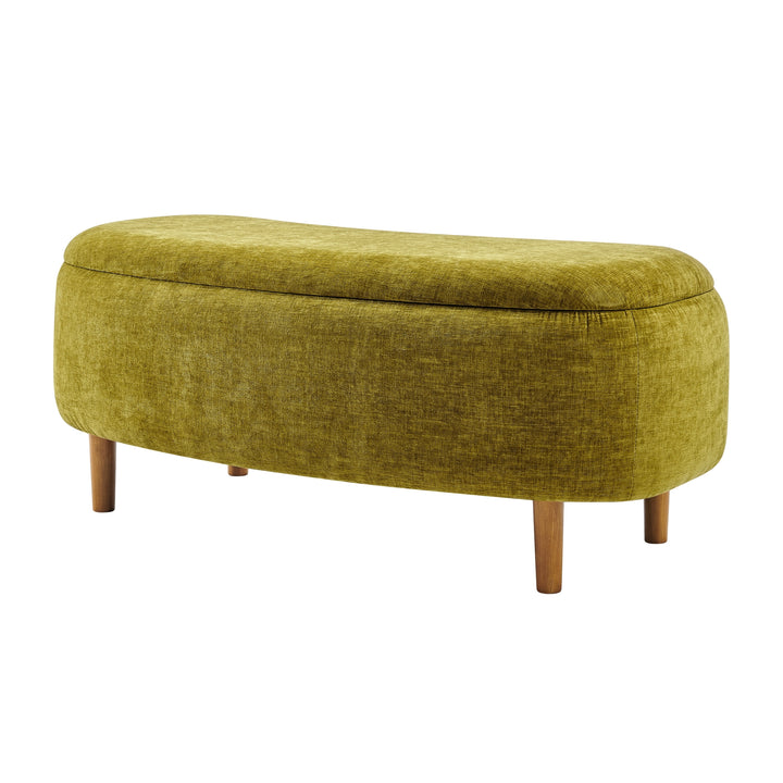 Leony Chenille Storage Bench - Seneca Olive - view 7
