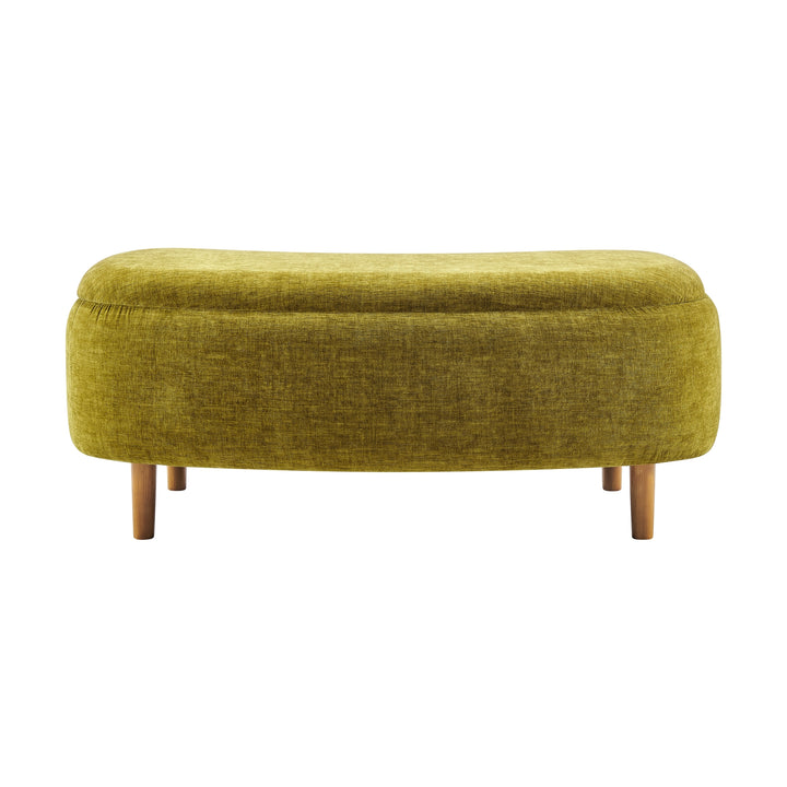Leony Chenille Storage Bench - Seneca Olive - view 6