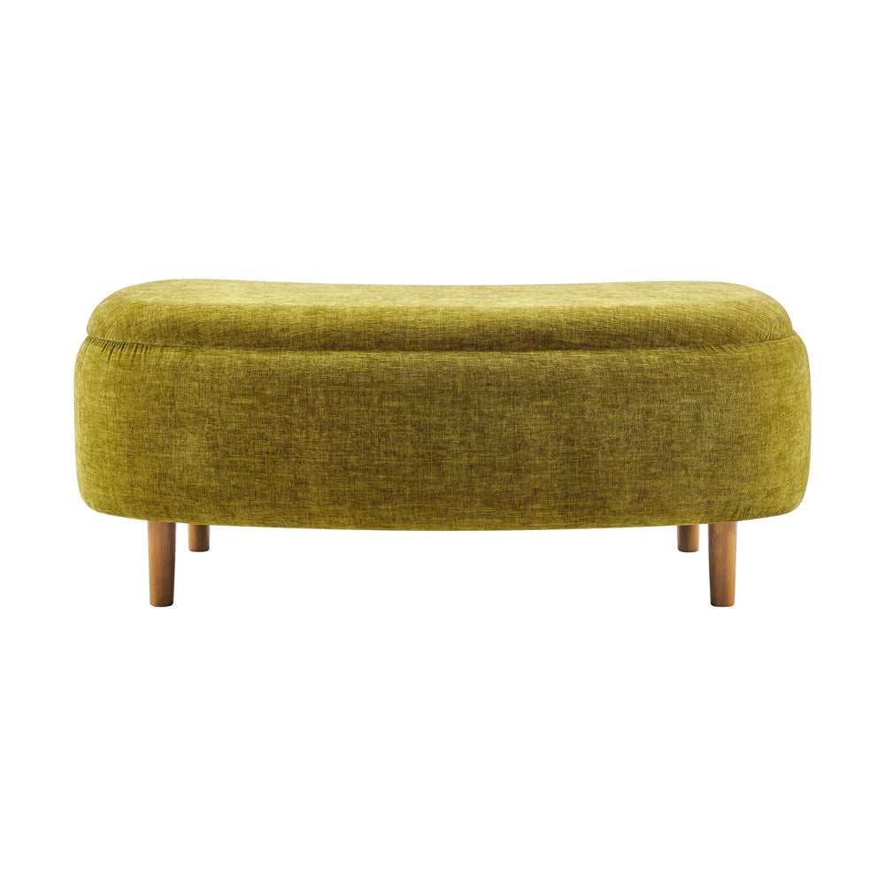 Leony Chenille Storage Bench - Seneca Olive - view 6