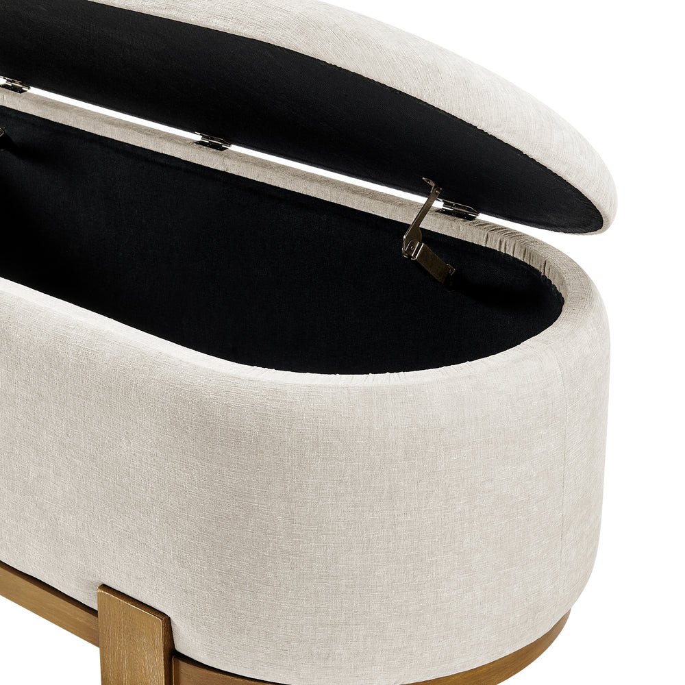 Ayleen Chenille Storage Bench - Seneca Beige - view 9