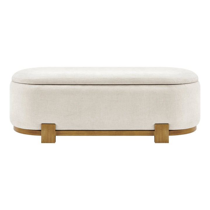 Ayleen Chenille Storage Bench - Seneca Beige - view 3