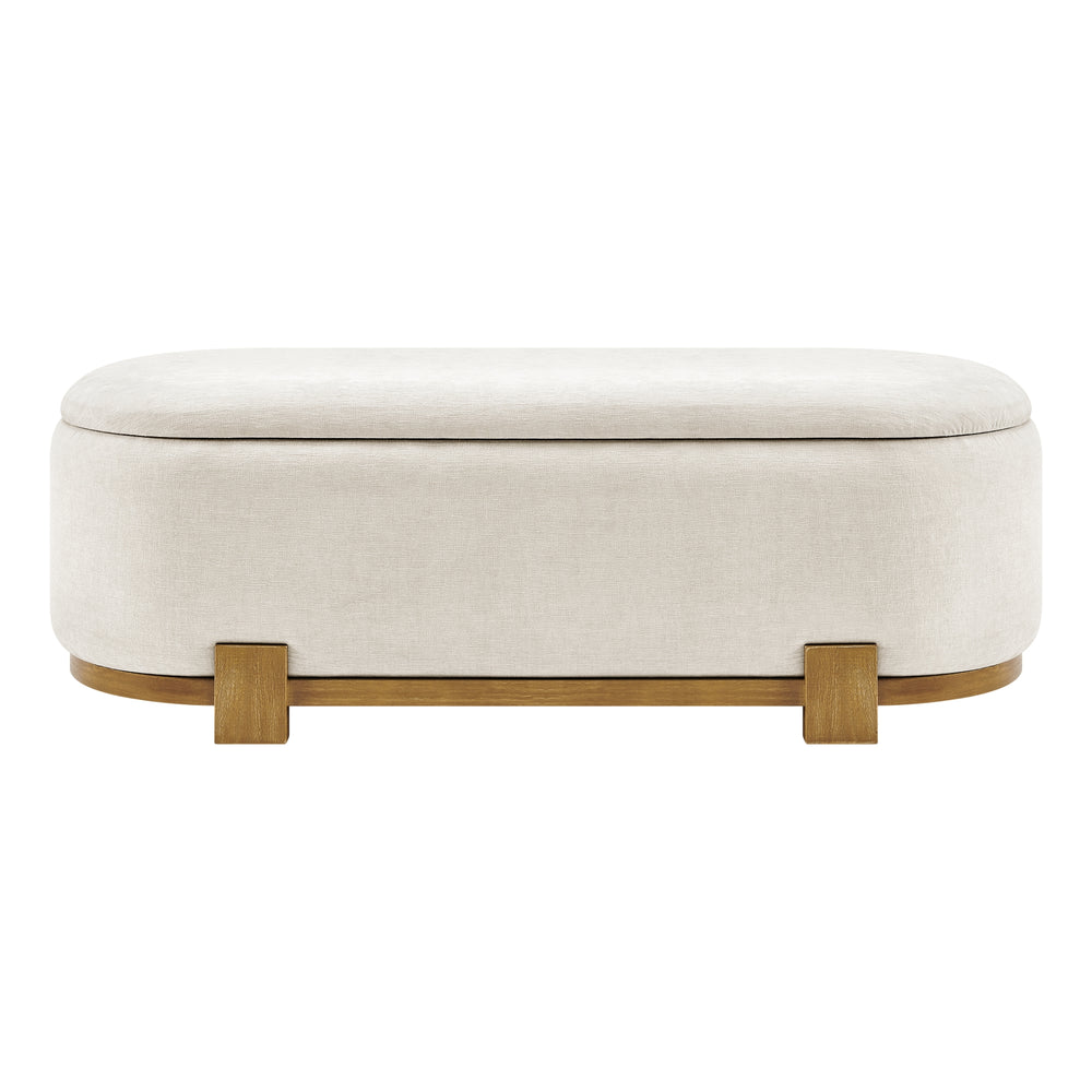 Ayleen Chenille Storage Bench - Seneca Beige - view 3