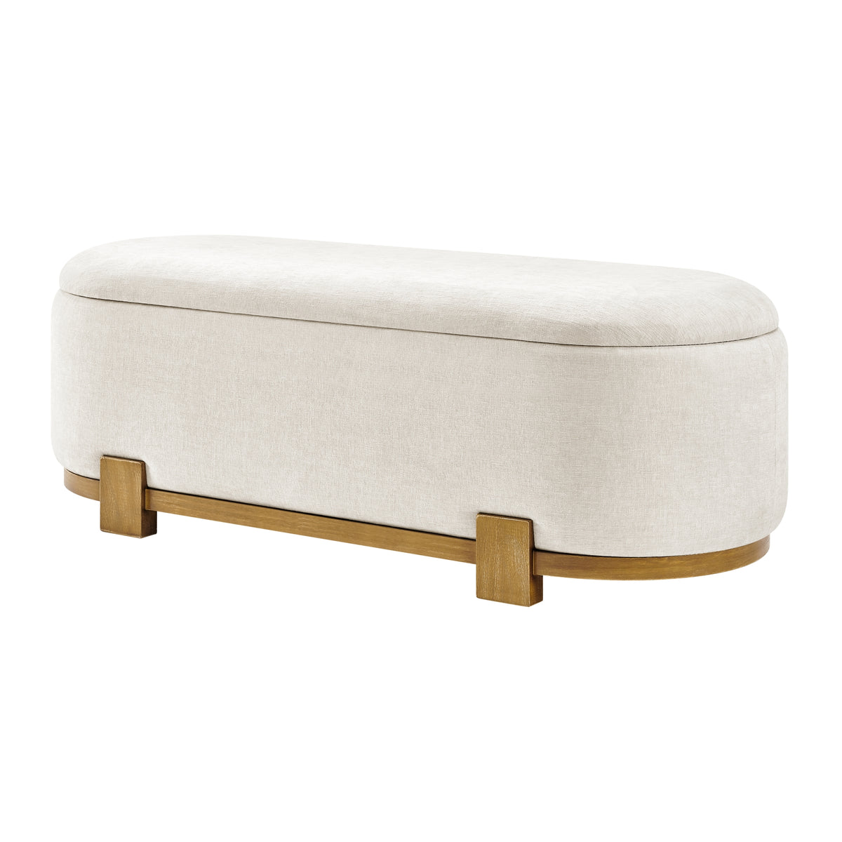 Ayleen Chenille Storage Bench - Seneca Beige