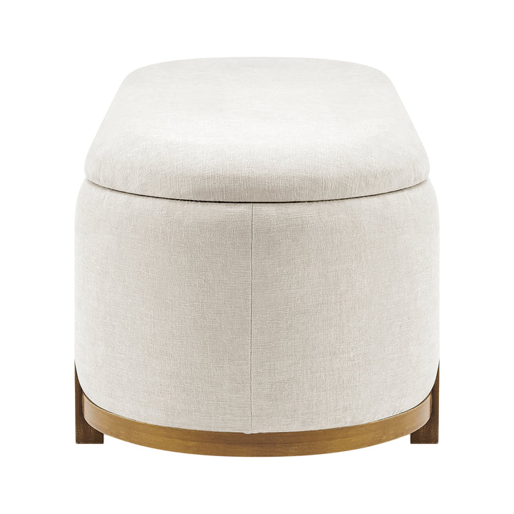 Ayleen Chenille Storage Bench - Seneca Beige - view 4