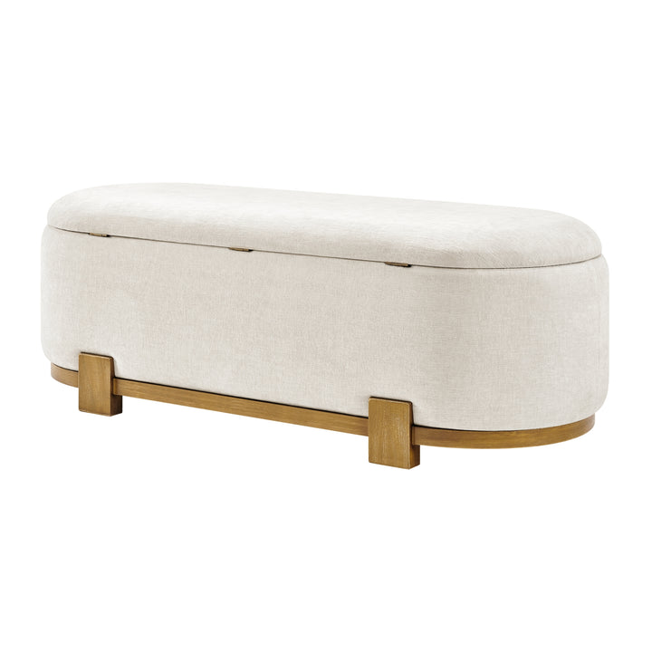 Ayleen Chenille Storage Bench - Seneca Beige - view 6