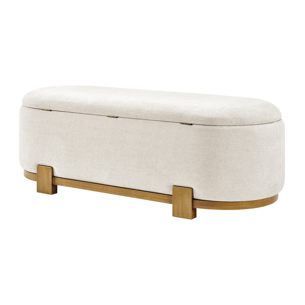 Ayleen Chenille Storage Bench - Seneca Beige - view 6