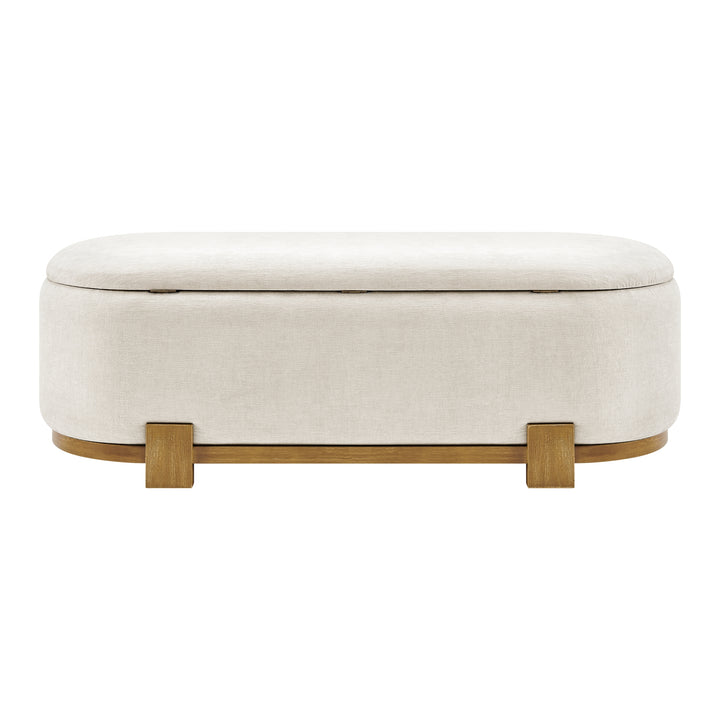 Ayleen Chenille Storage Bench - Seneca Beige - view 5