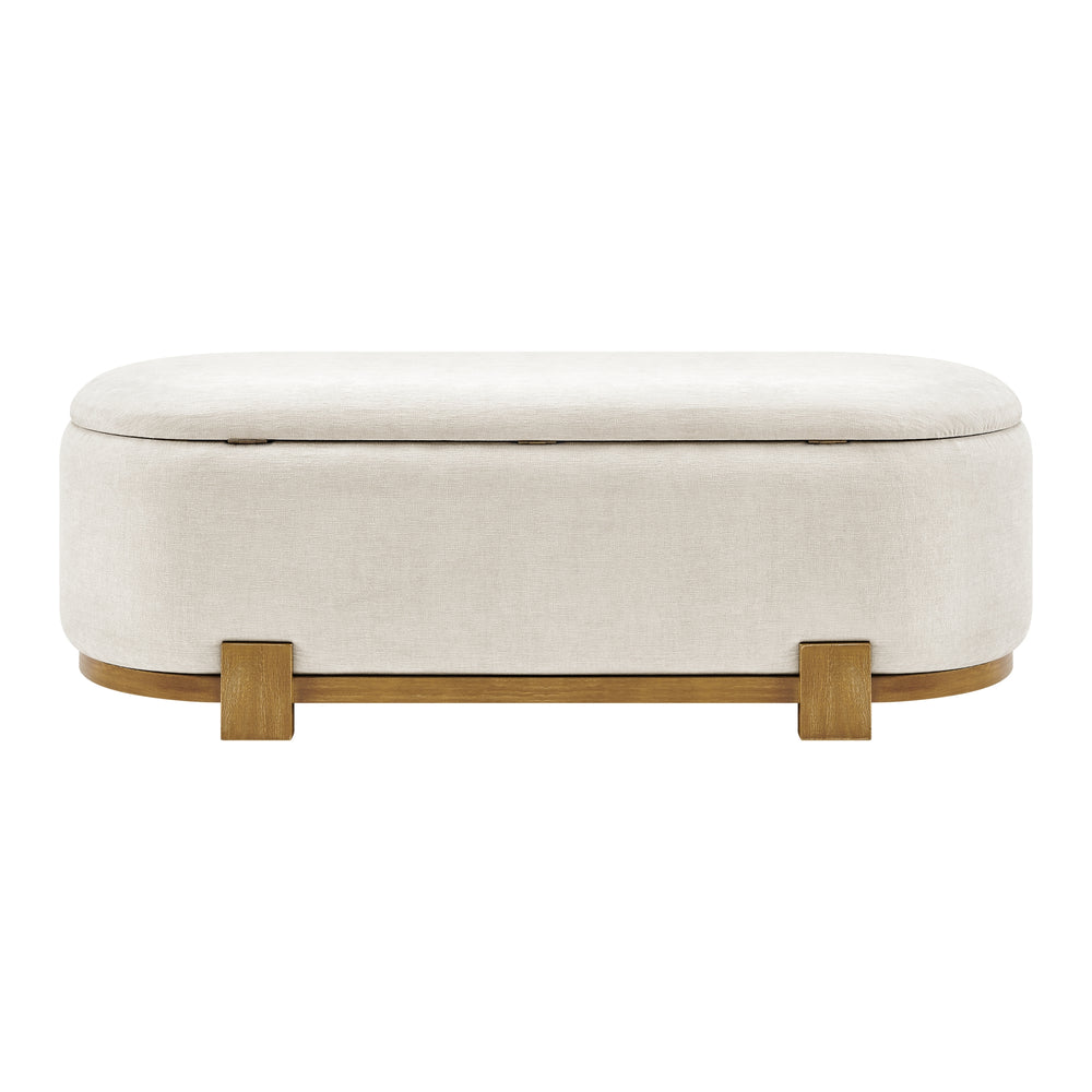 Ayleen Chenille Storage Bench - Seneca Beige - view 5