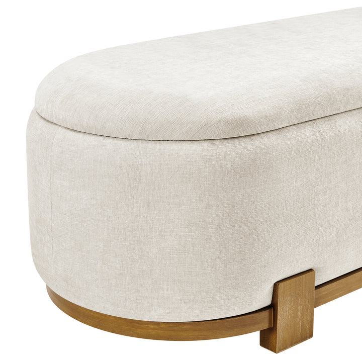 Ayleen Chenille Storage Bench - Seneca Beige - view 8
