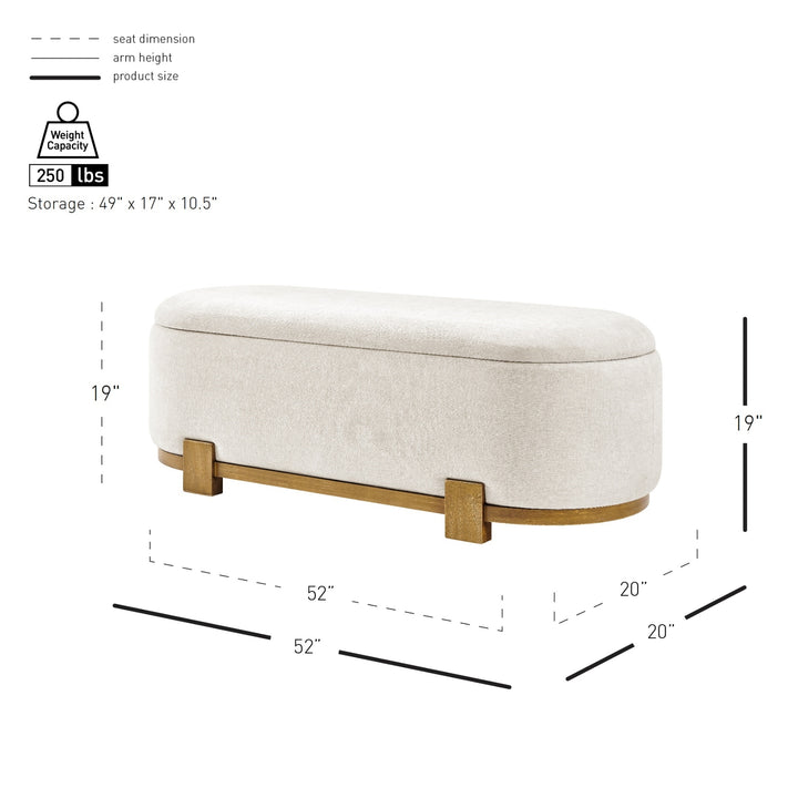 Ayleen Chenille Storage Bench - Seneca Beige - view 2