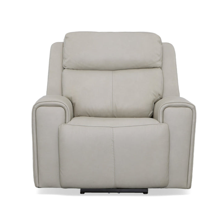 Barnett Gray Matters Leather Power Recliner with Power Headrest &amp; Lumbar