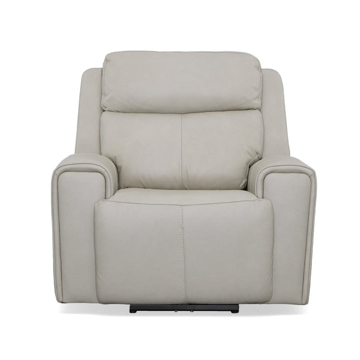 Barnett Gray Matters Leather Power Recliner with Power Headrest &amp; Lumbar