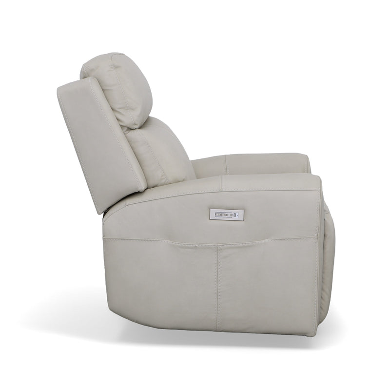Barnett Gray Matters Leather Power Recliner with Power Headrest & Lumbar