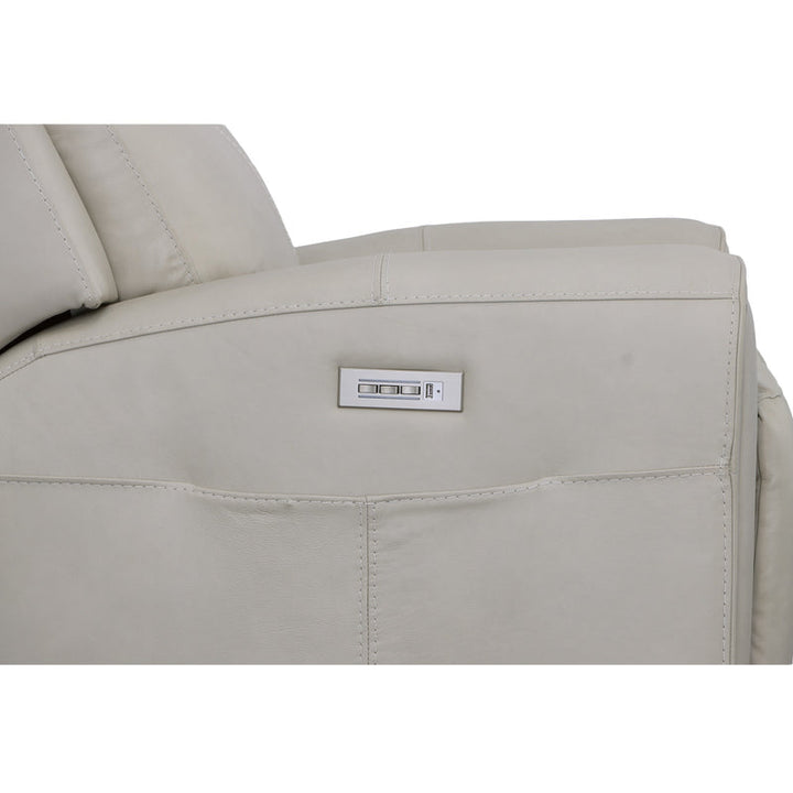 Barnett Gray Matters Leather Power Recliner with Power Headrest &amp; Lumbar