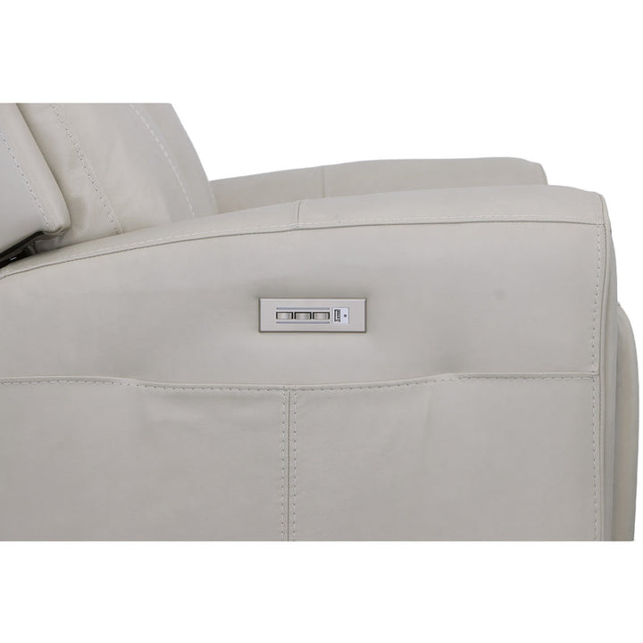 Barnett Gray Matters Leather Power Reclining Loveseat with Power Headrests &amp; Lumbar