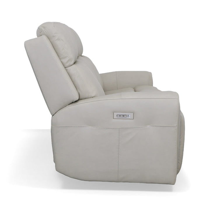 Barnett Gray Matters Leather Power Reclining Sofa with Power Headrests &amp; Lumbar
