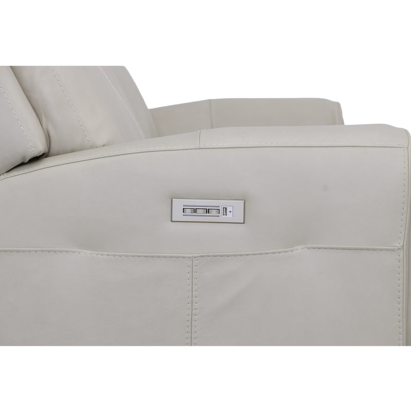 Barnett Gray Matters Leather Power Reclining Sofa with Power Headrests & Lumbar