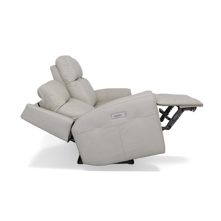 Barnett Gray Matters Leather Power Reclining Sofa with Power Headrests &amp; Lumbar