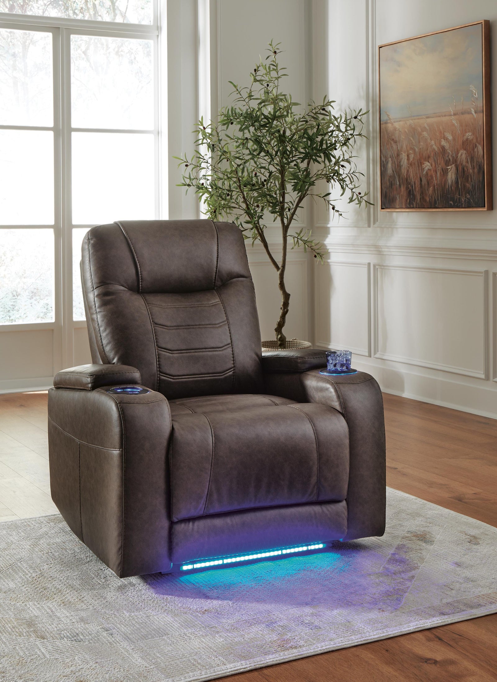 Schooner Rocks Power Recliner - Dark Brown (2)